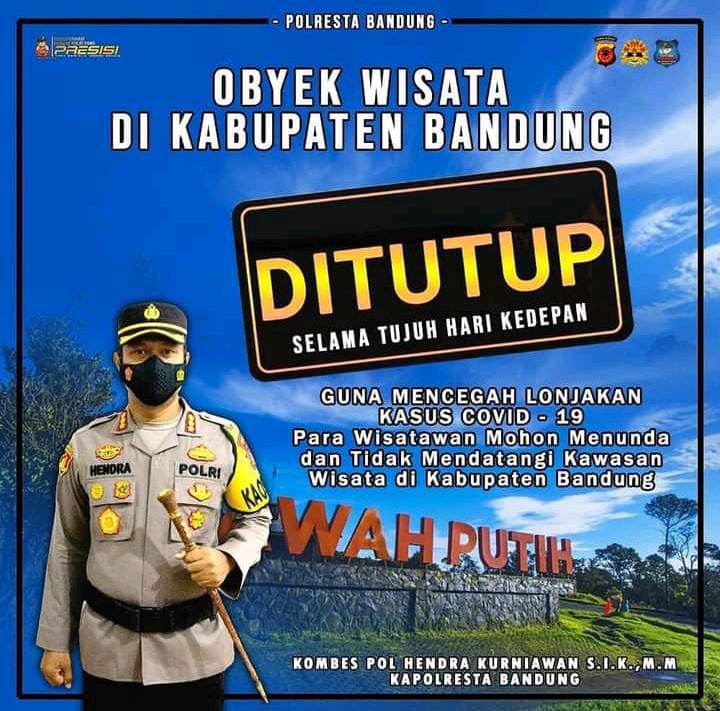 Obyek Wisata di Kabupaten Bandung Kembali Diptutup oleh Polresta Bandung, Ada Apa Yaaaa ?